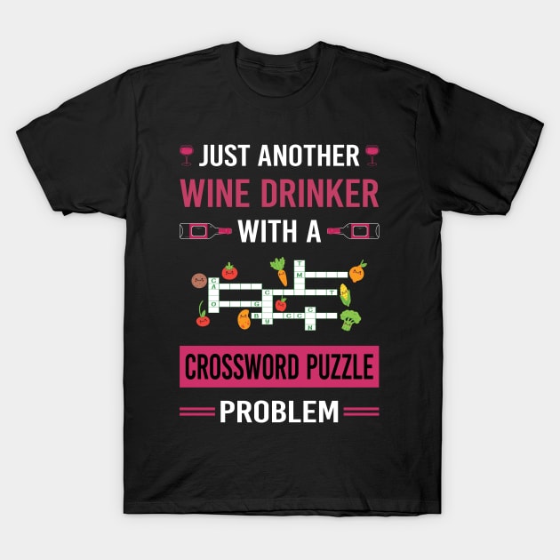 Wine Drinker Crossword Puzzles T-Shirt by Good Day